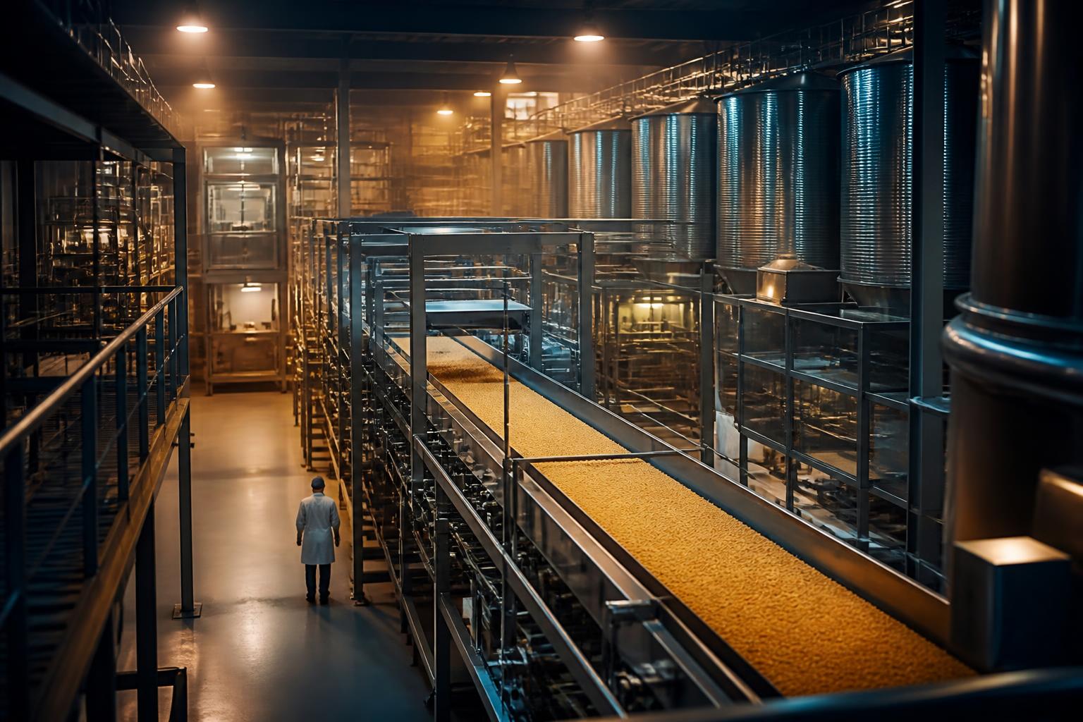 Planta industrial de processamento de alimentos atendida pela Total Foods